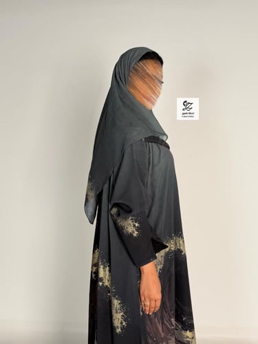عبايه ميثاء بقماش شيفون جورجيت مشجر