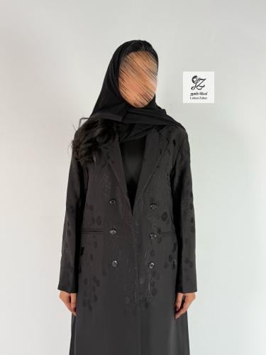 عبايه بليزر رسميه مبطنه بقماش لنن صيفي مع تطريز نا...