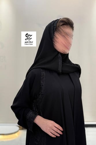 عبايه نياس بتدخيل الدانتيل بقماش انترنت