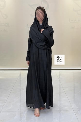 عبايه شهد كلوش بقماش لنن طبيعي