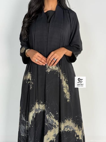 عبايه ميثاء بقماش شيفون جورجيت مشجر
