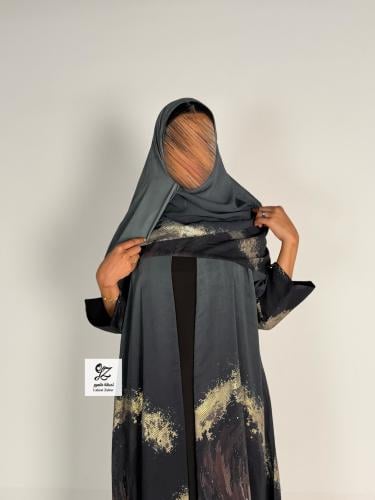 عبايه ميثاء بقماش شيفون جورجيت مشجر
