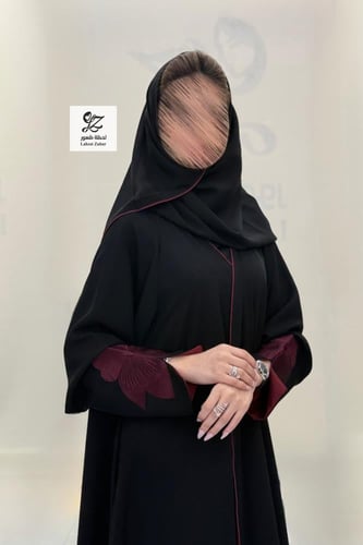 عبايه دبل كلوش بقماش اندنوسي بتدخيل تطرير