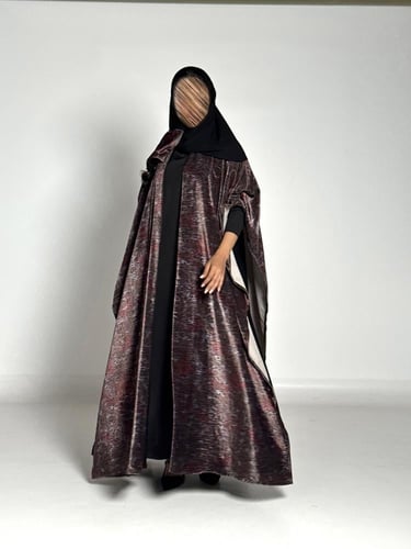 عبايه طله بقماش مخمل تركي مشجر نمري
