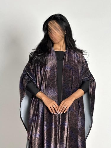 عبايه طله بقماش مخمل تركي مشجر نمري