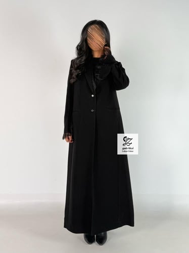 عبايه بليزر زنان مبطن بقماش اندنوسي بتدخيل دانتيل...