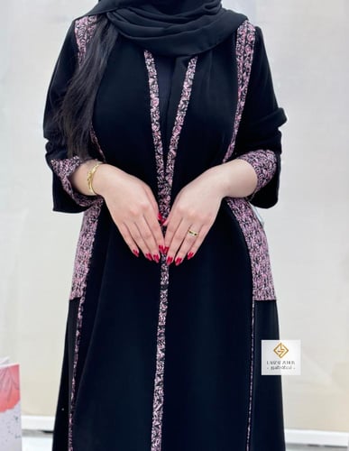 عبايه ازهار بقماش كريب اندونسي بتدخيلات قماش هندي...