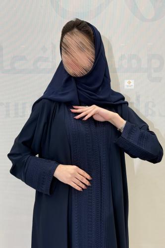 عبايه كلوش سدو ف الاكمام وقدام بقماش اننرنت لون كح...