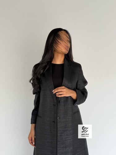 بليزر غيداء بقماش لنن مبطن اسود