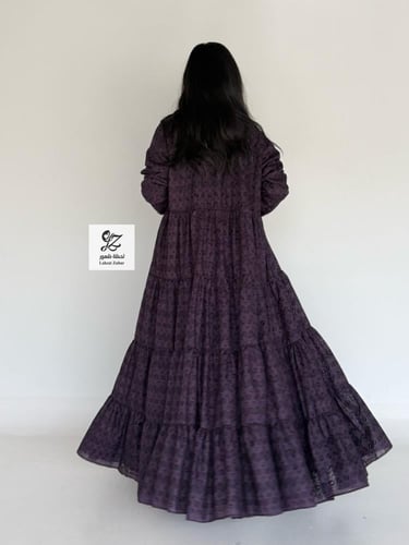 عبايه ركاما طبقات نص كلوش مبطن ربيانه موف