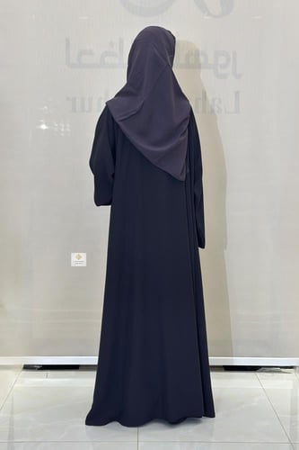 عبايه دبل كلوش صيفي بقماش حرير بلاك موف