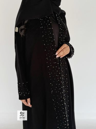 عبايه روز نص كلوش بتدخيل لولو ناعم