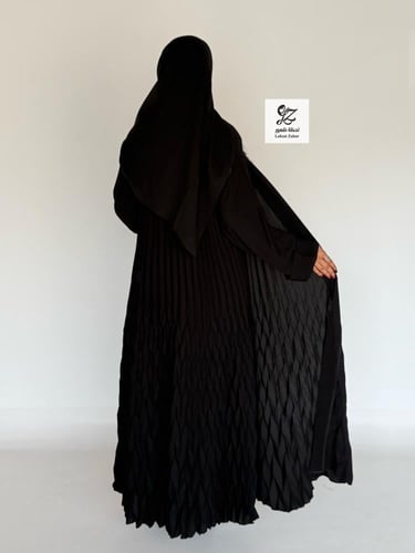 عبايه دبل كلوش بتكسير ثري دي صيفي