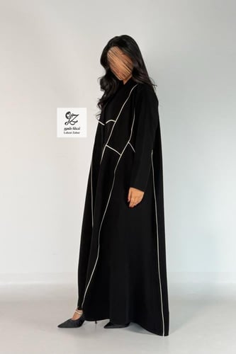 عبايه نسمه بقماش كريب اندونسي بتدخيل قيطان بيج