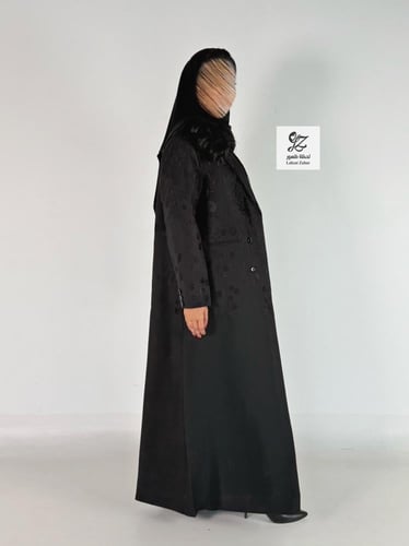 عبايه بليزر رسميه مبطنه بقماش لنن صيفي مع تطريز نا...
