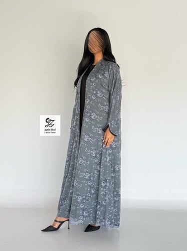 عبايه غيم كلوش بقماش دانتيل مشجر روسي