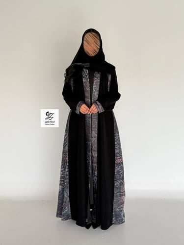 عبايه نيلا كلوش بقماش كريب الابداع بتدخيل لنن هندي...