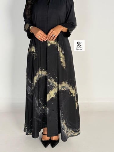 عبايه ميثاء بقماش شيفون جورجيت مشجر