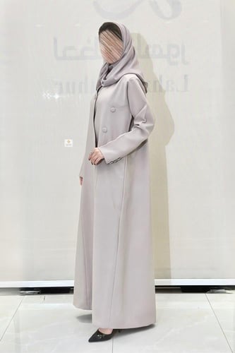 عبايه بليزر سيلانا بقماش كريب الابداع بيج