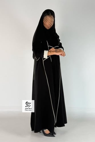 عبايه نسمه بقماش كريب اندونسي بتدخيل قيطان بيج