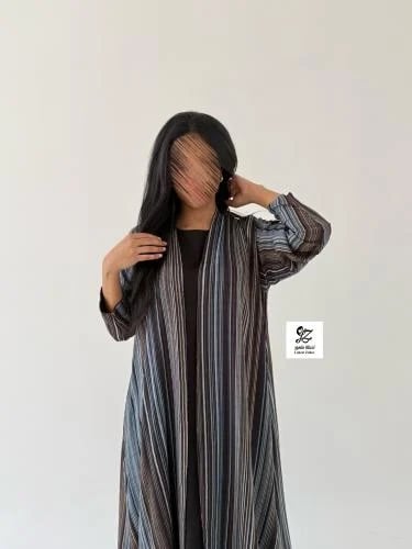 عبايه ريناد كلوش بقماش شيفون مشجر مع الطرحه