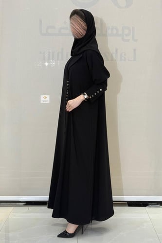 عبايه بليزر بقماش كريب لمياء اسود