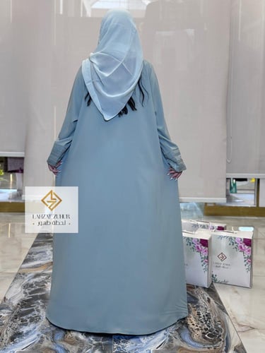 عباية كلوش سدو في الاكمام و قدام قماش انترنت لون س...