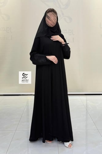 عبايه دبل كلوش بقماش اندنوسي بتدخيل تطريز