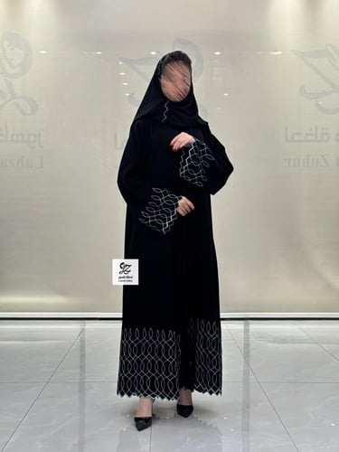 عبايه ريمان كلوش بقماش كريب اندونسي