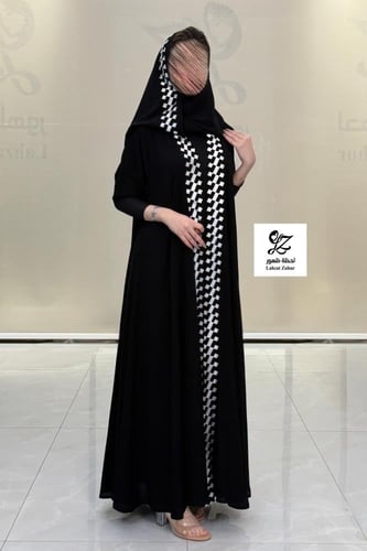 عبايه وديان دبل كلوش بكم استرتش