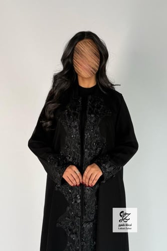 عبايه ترف بقماش كريب اندنوسي بتدخيل شك فخم