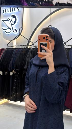 عبايه ركاما نص كلوش مبطن ربيانه كحلي