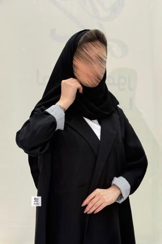 عبايه بليزررسمي بدون بطانه بقماش حرير ياباني لون ا...