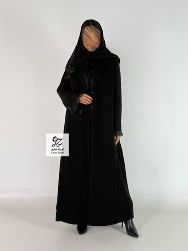 عبايه بليزر زنان مبطن بقماش اندنوسي بتدخيل دانتيل...