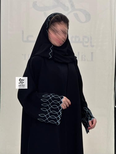 عبايه ريمان كلوش بقماش كريب اندونسي