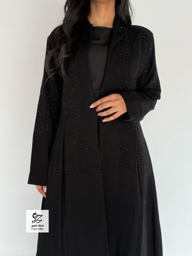 بليزر ترف قماش ملكي مع كرستال اسود فخم