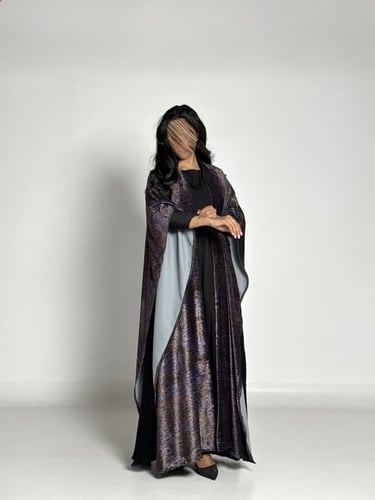 عبايه طله بقماش مخمل تركي مشجر نمري