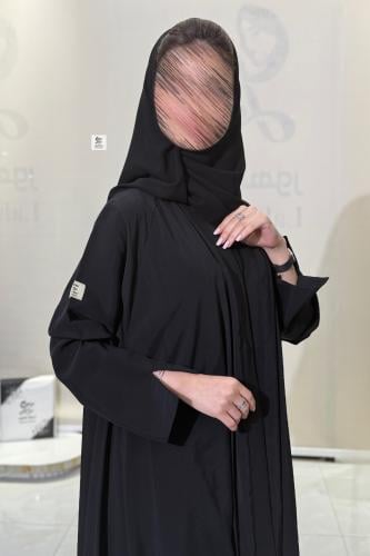 عبايه كلوش كامل بقماش حرير ياباني صيفي اسود