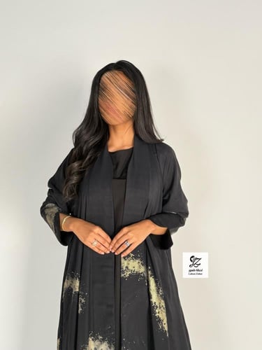 عبايه ميثاء بقماش شيفون جورجيت مشجر