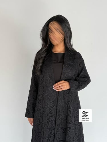 عبايه جوبير بقماش دانتيل جوبير اسود كلوش