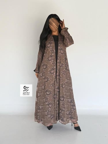 عبايه غيم كلوش بقماش دانتيل مشجر روسي