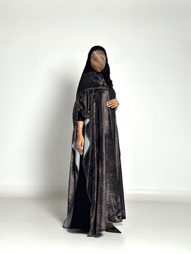 عبايه طله بقماش مخمل تركي مشجر نمري