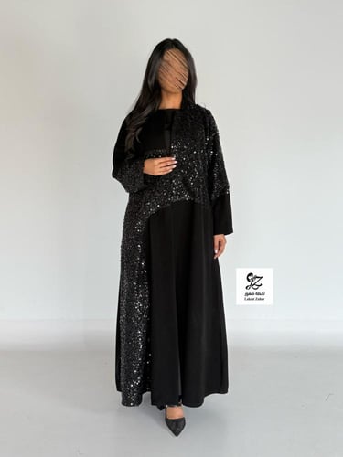 عبايه عبير نص كلوش بقماش كريب اندنوسي بتدخيل شك فا...