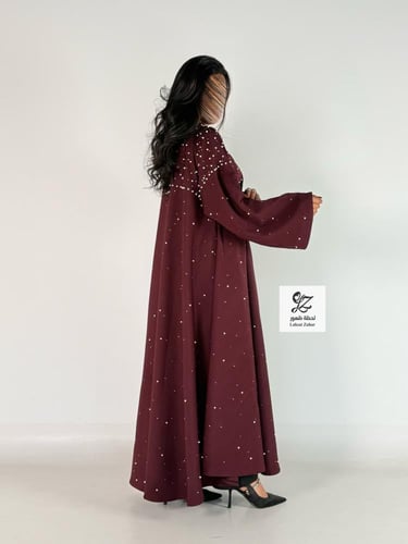 عبايه مبهره دبل كلوش بقماش باربي بتدخيل لولو فخم