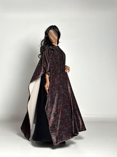 عبايه طله بقماش مخمل تركي مشجر نمري