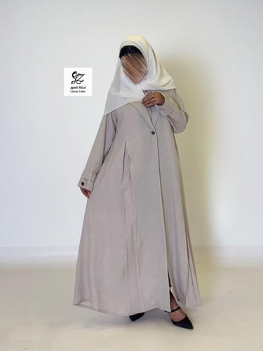 عبايه سفر قطعتين فستان وعبايه بقماش لنن بحريني
