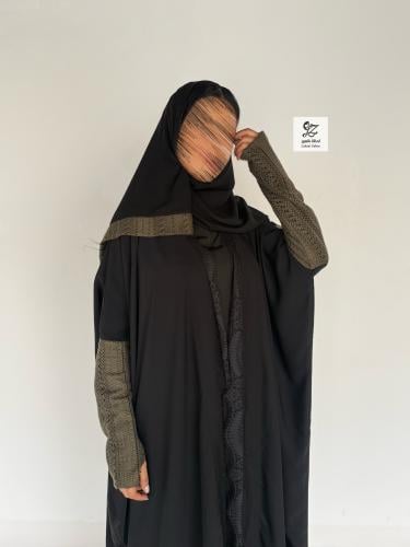 عبايه ابهار نص بشت بقماش انترنت بتدخيل قماش يدوي ع...