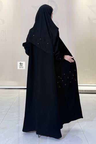 عبايه هيفاء نص كلوش بقماش سراميك اصلي بتدخيل شك مع...