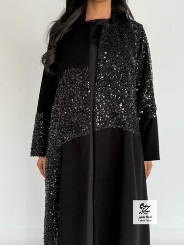 عبايه عبير نص كلوش بقماش كريب اندنوسي بتدخيل شك فا...