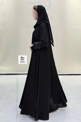 عبايه دبل كلوش بقماش اندنوسي بتدخيل تطريز